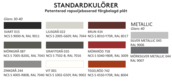 Standard colours